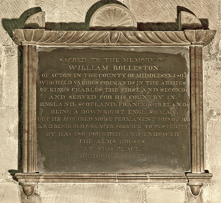 Rolleston Alms House Benefactor Plaque